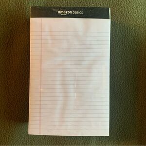 NIP Amazon Basics white lined note pads. Set of 12.